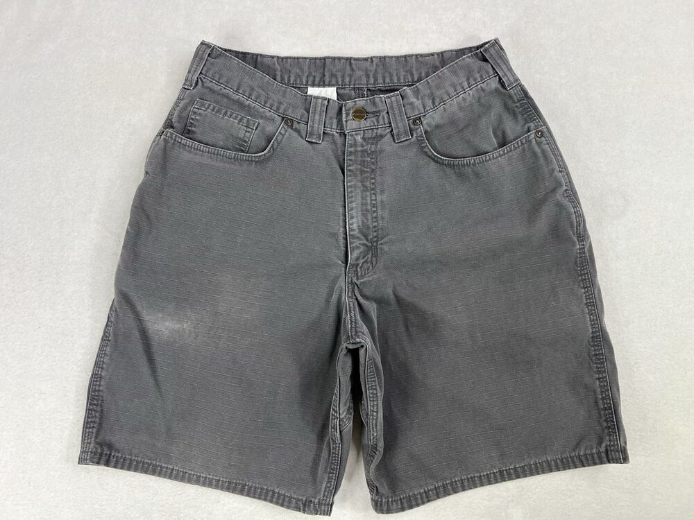 Carhartt Original Fit Work Shorts Cotton Rip Stop 100276 Grey 9” Fits Mens 30/31